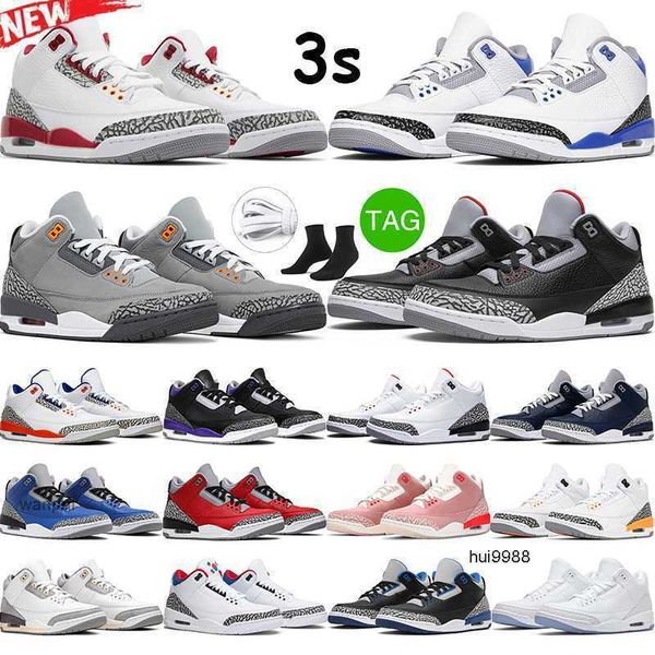 2023 neue Herren-Basketballschuhe 3s Racer Blue Triple White Cement Pine Green Georgetown Hall of Fame Herren-Sport-Traner-Turnschuhe Jordam JERDON