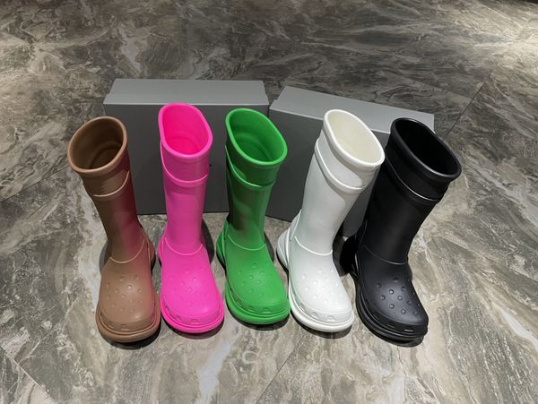 Erkek kadın unisex eva yağmur botları tıknaz platformlar boot siyah kadın ayakkabıları