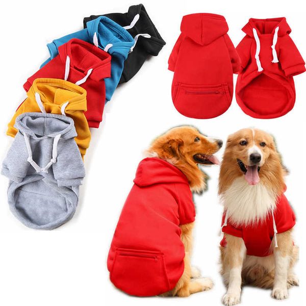 Cani 5 colori all'ingrosso Felpa con cappuccio sublimazione Abbigliamento per cani in bianco Maglioni con cappello Freddo Felpe con cappuccio per animali Tasca con cappuccio Abbigliamento Costume Inverno