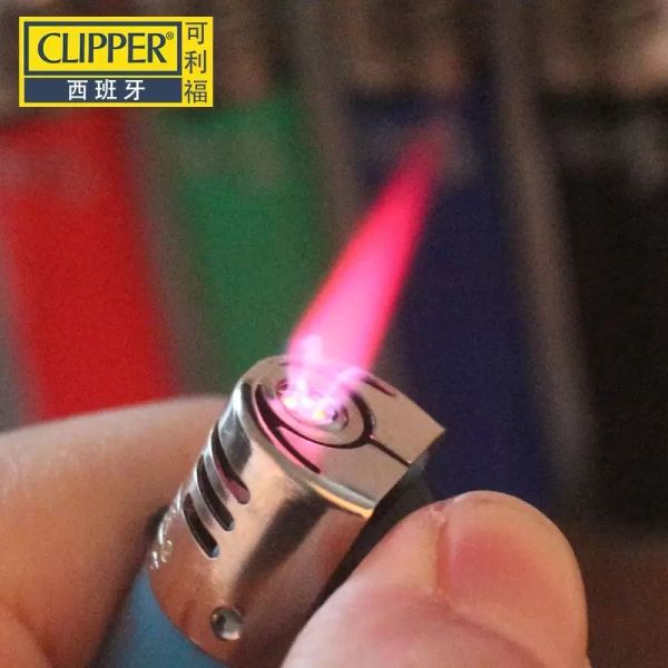 Tocha à prova de vento original Clipper mais claro chama a gás butano tubo de cigarro fumando jato mais claro