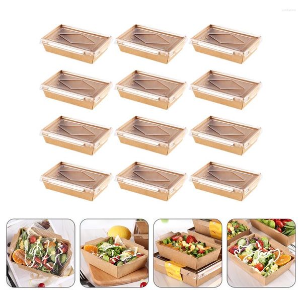 Geschenkverpackung Boxcontainer Sushi Beh￤lter Papiermahlzeit Vorbereitung Lunchboxen zum Mitnehmen Salatplatten