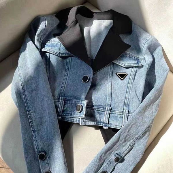 Jaquetas Femininas Casaco de Couro Primavera Outono Estilo Slim Outfit Denim Jeans Outsize Classcia Windbreaker Tamanho Asiático S-2XL