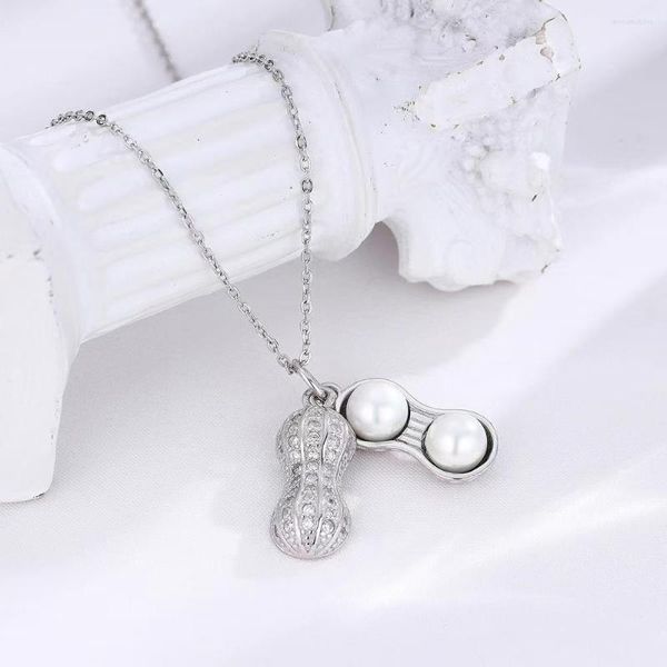 Catene S925 SterIing Silver PearI Peanut Temperament Design Senso di creatività Womens CoIIarbone Chain Fashion Jewellery Gift