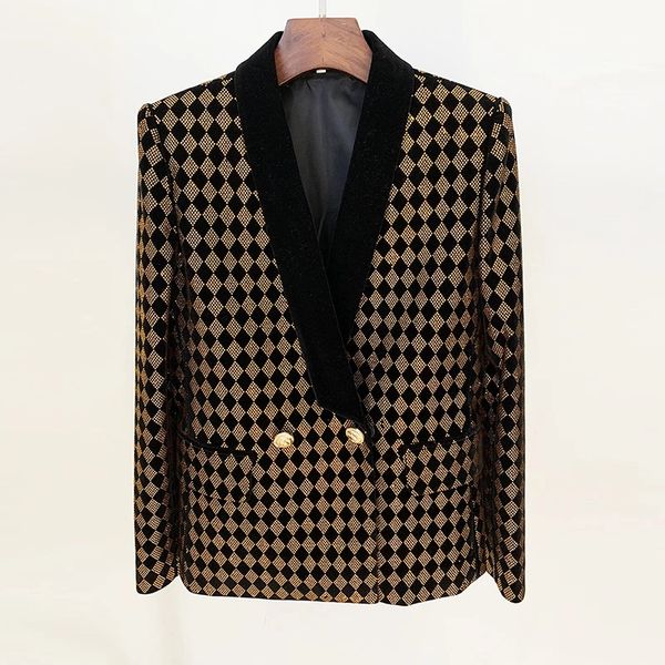 BS120 Damenanzüge-Blazer, offizieller Luxus-Designer, hochwertige europäische Designer-Jacke im Vintage-Stil, Deluxe-Pailletten-Slim-Fit-Jacke, einzigartige Blazer