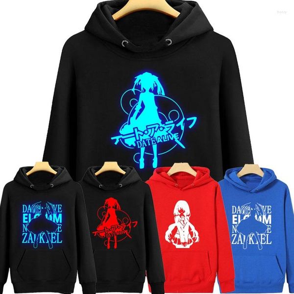 Hoodies masculinos de anime unissex high-q data um pulôver de capuz com capuz noctilucano ao vivo