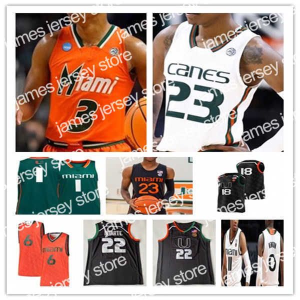 O basquete universit￡rio usa basquete da NCAA Miami Hurricanes Jersey Kameron McGusty Isaiah Wong Charlie Moore Miller Sam Waardenburg Anthony Walker Wooga Poplar Ben