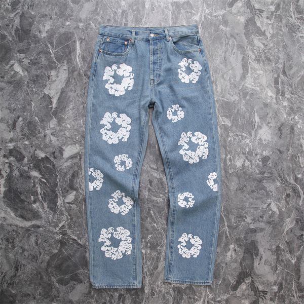 Felpe con cappuccio da uomo di marca Kapok Felpe con cappuccio con fiori bianchi Jeans da uomo Readymade Co Branded Denim Tears Kapok Tidal Print Felpa con cappuccio Maglione T6YI