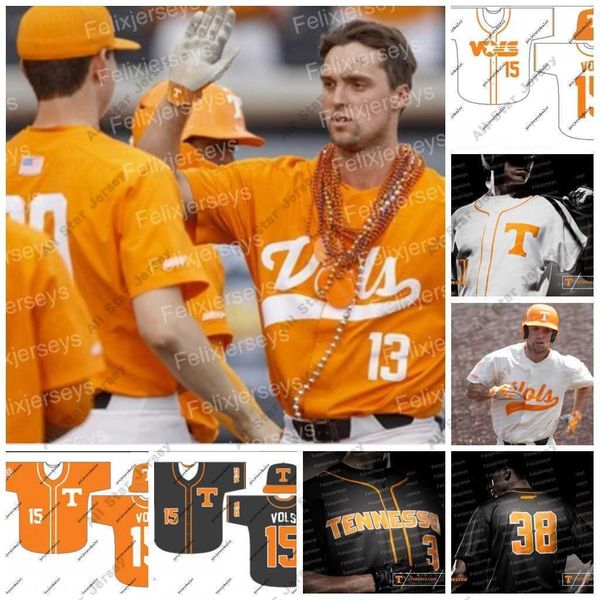 Personalizado Tennessee Volunteers Baseball Jersey Mulheres Jovens Homens Whitedouble Ed Nome e Número