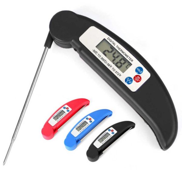 Digitales faltbares Thermometer Lebensmittel Grillfleischofen Klappküchenthermometer zum Kochen Wasseröl Grill Werkzeuge Temperaturinstrumente DTH-81