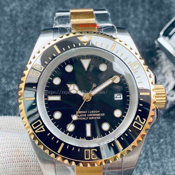 Relógios de ouro masculinos master sea-dweller 116660 126660 126600 116600 moldura de cerâmica mostrador preto relógio mecânico de movimento automático