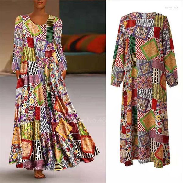 Ethnische Kleidung Afrikanische Kleider für Frauen Dashiki Robe Sommer National Plus Size Langes Kleid Damen Traditioneller Stammesdruck