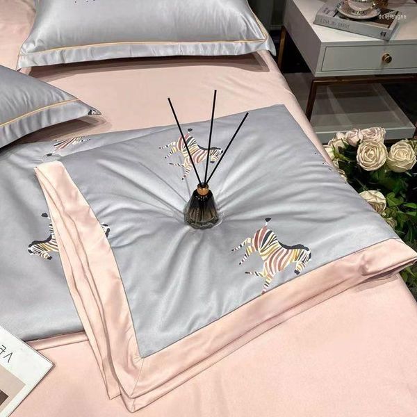 Bettwäsche-Sets, Sommerkühles Quilt-Set, luxuriöses Bettlaken mit 2 Kissenbezügen, Satin-Bettwäsche, klimatisierte dünne Decken, 200 x 230 cm
