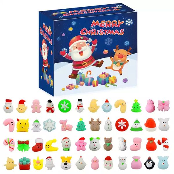 Set di giocattoli natalizi per bambini di tendenza Set da 48 pezzi Mini set di giocattoli di decompressione morbidi e carini regalo per bambini