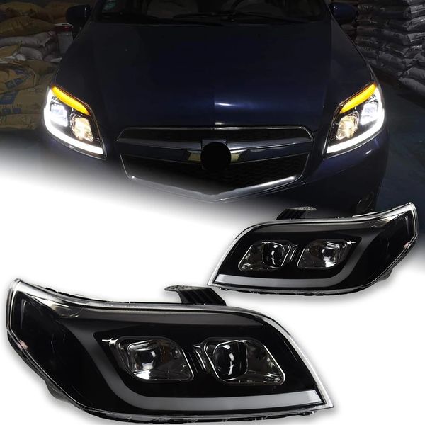 Aveo için Far Montajı 20 04-20 18 Lova Yükseltme Gündüz Koşu Işıkları LED Head Light Nexia Hid Ön lamba