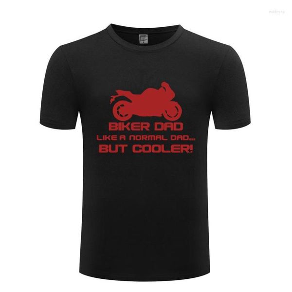 Camisetas masculinas pai de motociclista engraçado, mas refrigerador - motocicleta xmas camisa de algodão impressão masculina colarinho de verão tshirts de manga curta exclusiva