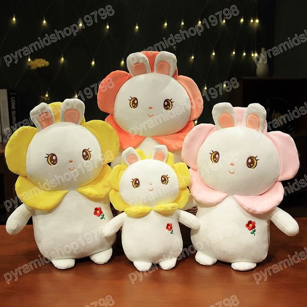 25/35cm Kawaii Beyaz Tavşan Peluş Oyuncak Bebek Odası Dekorasyon Bebek Tavşan Yastığı Kız Arkadaş Doğum Günü Hediyeleri Dolgulu Hayvanlar