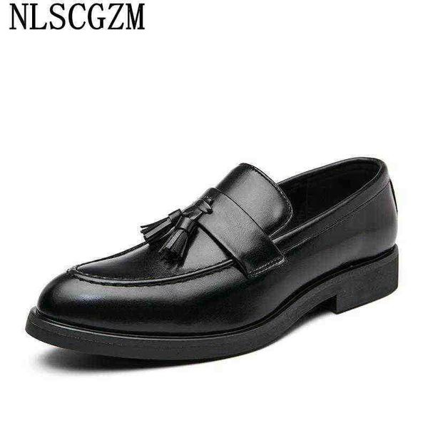 Свадебная обувь Dres Shoe Loafer для мужчин 2022 Элегантная кисточка Классика Zapato de Hombre vestir Formal 220723