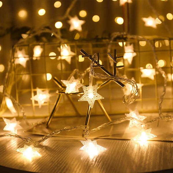 LED-Strings Snowflake-Lampe führte kleine Laternen-Lichterketten über den Sky Star-Weihnachtsdekorations-Anhänger für Zuhause, Zimmer, romantischer Stern P230414