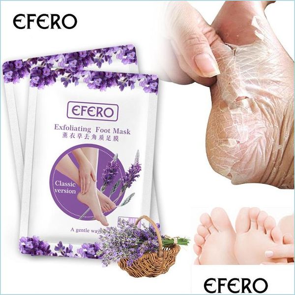 Обработка ног Efero Lavender/Aloe Feet Отшелушивающие маски для ног кожа. Околоть мертвым для ног каблуки 10 шт.