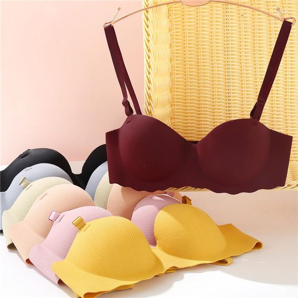 Bustiers Corsets a B Cup 1/2 mulheres Bras sexy Soft e respirável Candy Color Girl's Roufety Moda feminina Brassiere Small