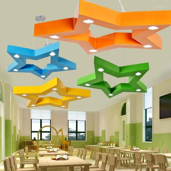 Deckenleuchten Fünfzackiger Stern Kronleuchter Pflaumenblütenlampe Cartoon Brief Kinder Kreative Led Kindergarten Vergnügungspark Mall