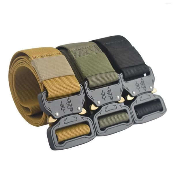 Fodere per sedie Cinture tattiche da esterno da uomo Cintura militare in nylon con fibbia in metallo Allenamento resistente regolabile