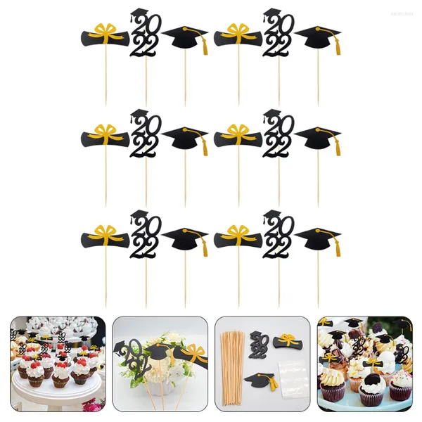 Forniture festive di laurea decorazioni per feste di laurea topper picks2022 cupcake classininsert tavolo congratuocchiere cocktail bastoncini da cocktail