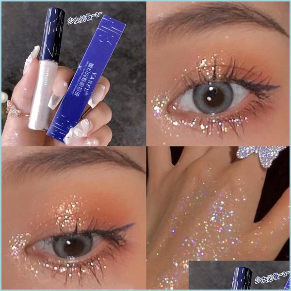 Shimmer Shimmer e Shiny Glitter Glitter Glitter Glitter Sombra Eyeliner Eyeshadow Metallic Eyer Liner Pen Beauty Party Makeup Tool 6pcs Drop Dhujs
