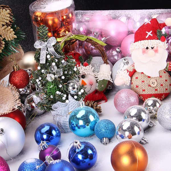 Christmas Decorative Mall Teto Holding Crafts 4/6/8cm Bola banhada a casa para festa em casa