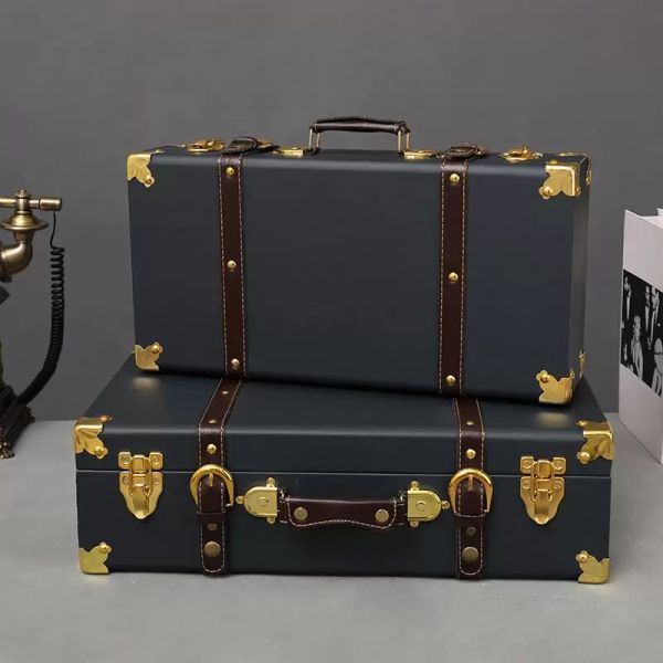 Malas de malas de luxo viagens de porta-malas de luxo de mão grande bagagem de couro sob a cama Organizador de roupas caixa de armazenamento bin antigo pode ser personalizado