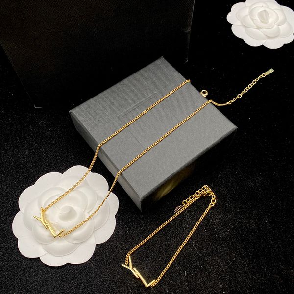 Роскошные золотые браслеты ожерелья дизайнерские ювелирные изделия наборы женских модных букв.