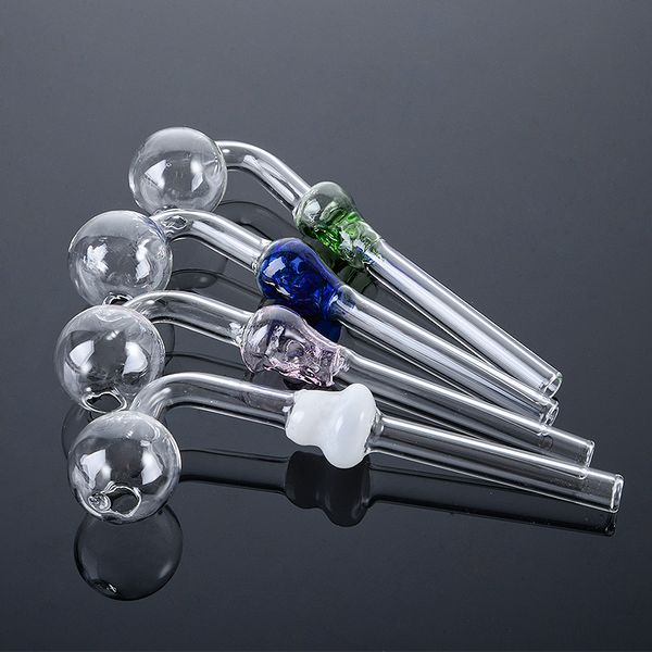 Schädelform Doppel-Einzelkugelpfeifen Rauchzubehör Pyrex Ölbrenner Rauchpfeife für Wasserpfeifen Dab Rig Großhandel Bunter einzigartiger Designlöffel