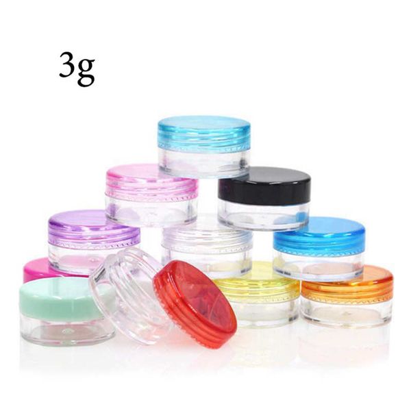 Garrafas recarregáveis ​​3-5g transparente panela plástica de plástico vazio caixa de jarra de unhas de malha de maquiagem de maquiagem contêiner de armazenamento
