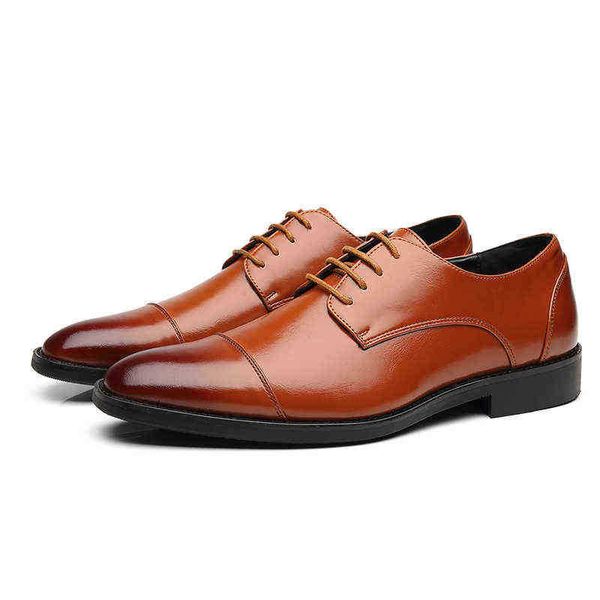 Dres Shoe Busines Shoe Uomo Bordo nero Ragazzo in pelle Stile classico Matrimonio Ufficio Scarpe sociali maschili Freeship 220723