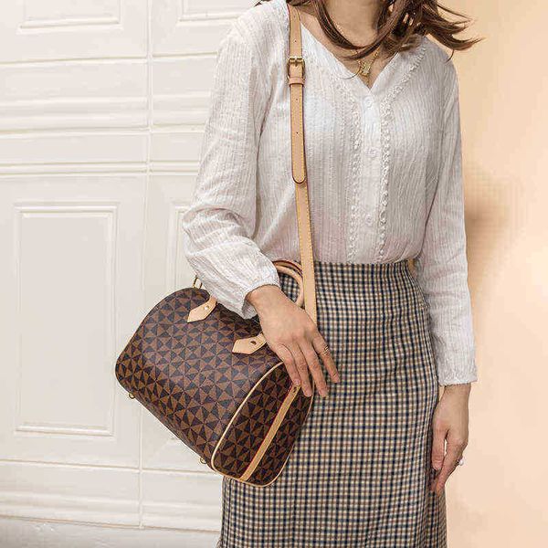 Einkaufstasche Boston Umhängetasche für Frauen 2022 Neue Plaid Luxus Crossbody Shopper Mode und Vintage Pu Leder Ladies Weibliche Heiße Handtasche 220723