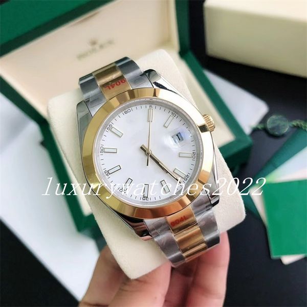 Luxo de 41 mm de relógio de homens ZR 126234 Dial branco Dial automático Caso de 41 mm Asia 2813 Movimento Sapphire Montre de Luxe Relógios