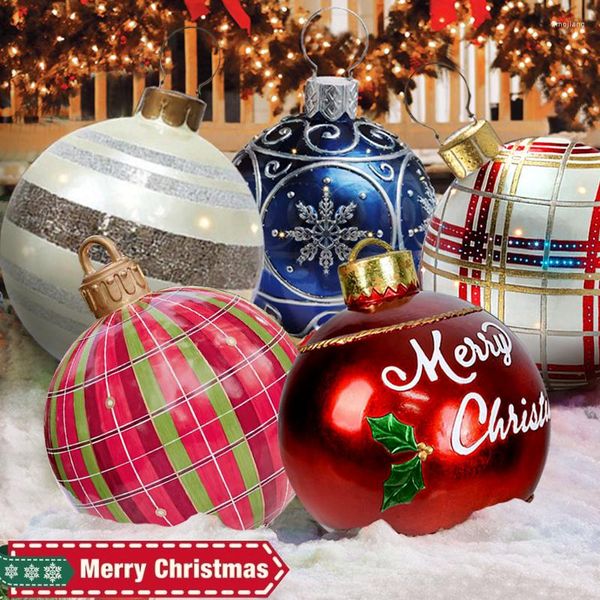 Décoration de fête en plein air géant ballons gonflables de noël décorations d'arbre boule amusant atmosphère festive jouets cadeau PVC artisanat