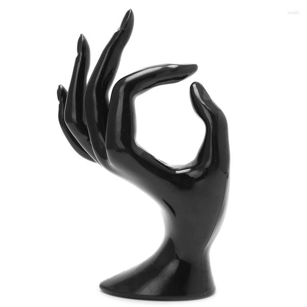 Schmuckbeutel R2LE Mehrfarbige Kunststoff-Mannequin-Finger-Handschuh-Ring-Geste-Armband-Halsketten-Ausstellungsstand-Aufbewahrungsbox