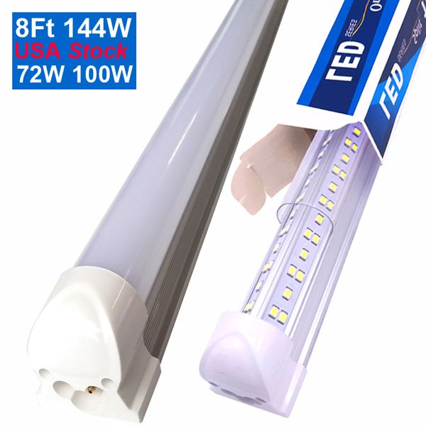 Tubo fluorescente a LED super luminoso Lampada a risparmio energetico T8 Lampada a forma di V integrata Supermercato Parcheggio Officina Lampade con alloggiamento in plastica di alluminio CRESTECH