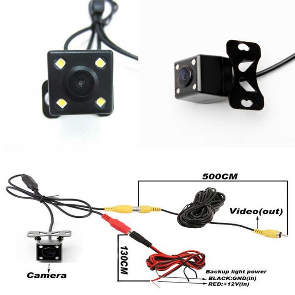 New Podofo 4 Night Vision LED Rear Car Camera Universal Backup Parking Reverse Camera Waterproof 170 Wide HD Color