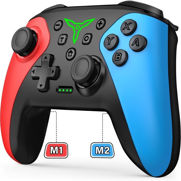 Gamecontroller Joysticks Wireless Controller für Nintendo Switch OLED Console Pro Gamepad mit 600 mAh wiederaufladbarem Akku, programmierbare Turbofunktion 221031