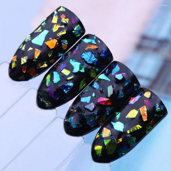 Nail Art Kit Holographic Glitter Paillettes Sparkly 3D Thin Butterfly Flakes Polish Giltter Paillettes Polvere di carta per vetro fluorescente