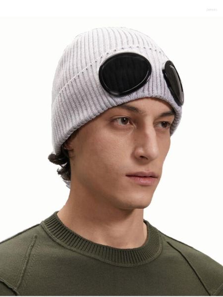 2023 Mode Herren Hoodies Sweatshirts Beanie/Schädel Caps Mützen Winter Brille Hut Männer Cp Ribbed Knit Lens Beanie Hip Hop Strickmützen