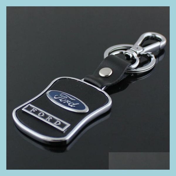 Ключ автомобиля 5 шт/логовой кожаный автомобильный автомобиль логотип логотип Кольцо Кольцевое кольцо Компоненты формы моды мужская цепь талии для Ford Focus 2 3 Chaveiro Dro dhw1p