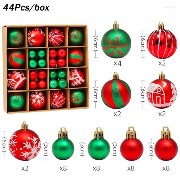 Decorazione per feste Albero di Natale misto Palline Ornamento Rosso Verde Oro Natale Palline Decorazioni giocattolo per la casa Navidad Anno 2023