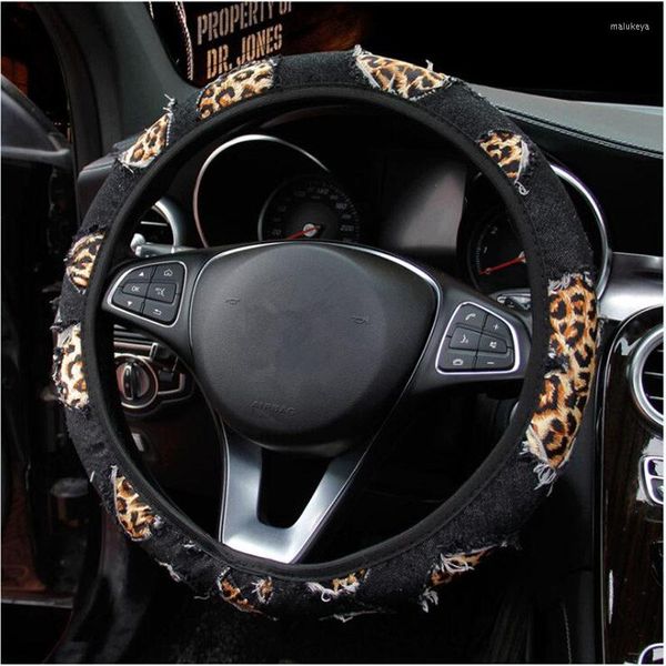 Coprivolante 37-38 cm Copriauto Stampa leopardata Accessori per auto elastici antiscivolo Accessori per ragazze