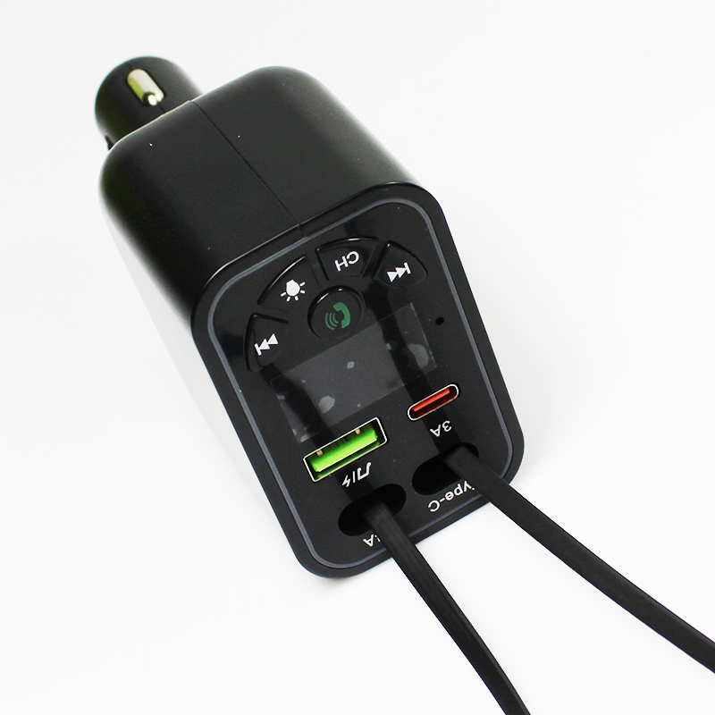 120W 4 IN 1 Retractable Car Charger FM Transmitter Super Fast Charging USB C Cable PD QC3.0 High Quality Cigarette Lighter Adapter CAR-Y5