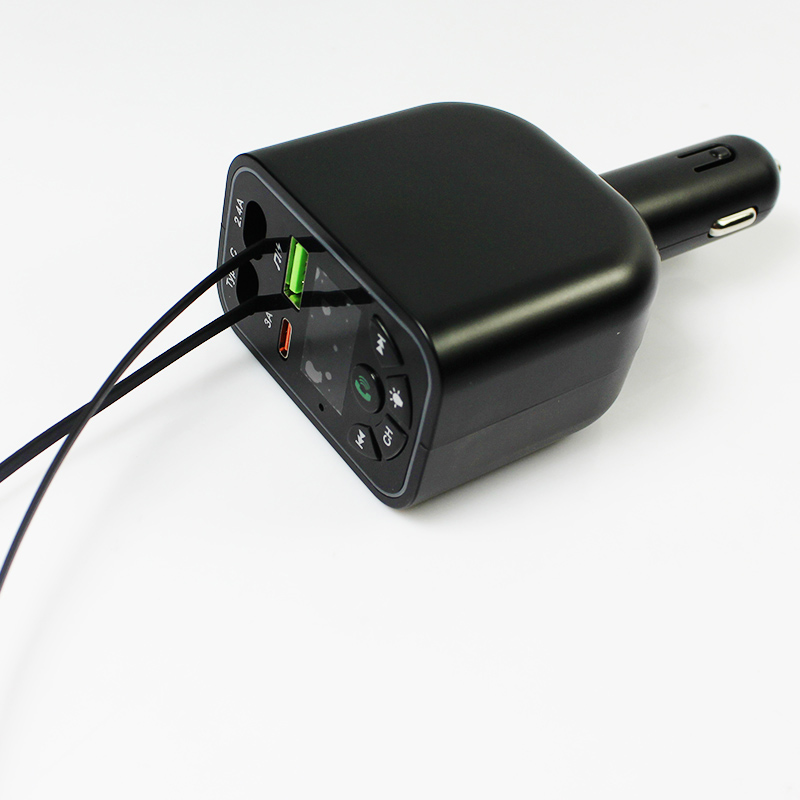 120W 4 IN 1 Retractable Car Charger FM Transmitter Super Fast Charging USB C Cable PD QC3.0 High Quality Cigarette Lighter Adapter CAR-Y5