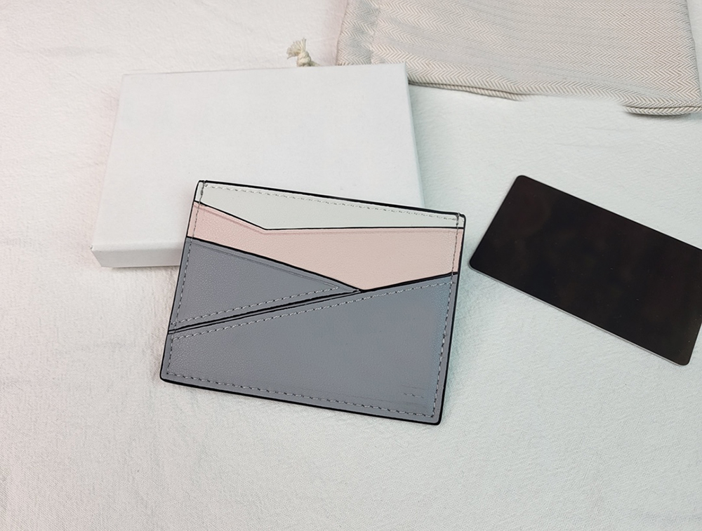 Titular do cartão novo estilo designer saco unisex luxo caso de cartão de visita caixa original couro mini carteira bolsas de cartão de crédito saco de moda