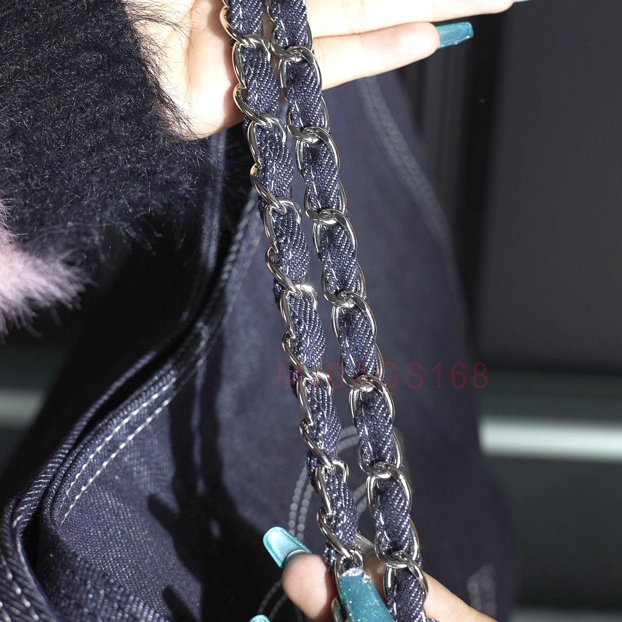Luksusowy łańcuch łańcucha torby dżinsowej torba na zakupy dżinsowe haftowane torba na lotnisko duża pojemność torebka mamusi